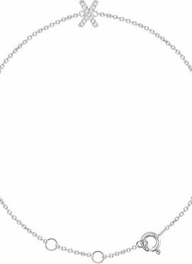 14K White Gold 1/10 CTW Natural Diamond Initial A 6-7