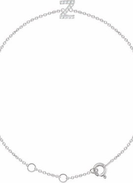 14K White Gold 1/10 CTW Natural Diamond Initial A 6-7