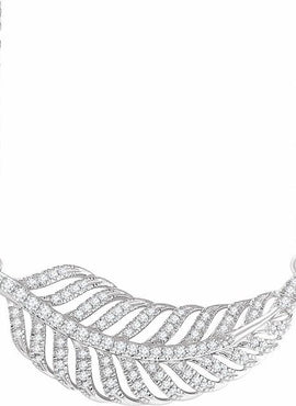 14K Yellow Gold 3/8 CTW Natural Diamond Leaf 16-18