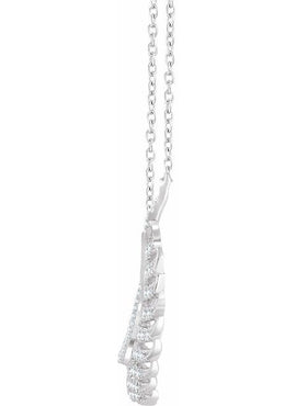 14K Yellow Gold 3/8 CTW Natural Diamond Leaf 16-18