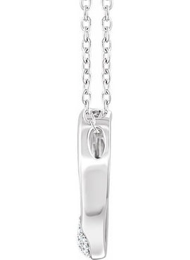 14K White Gold 1/5 CTW Natural Diamond Heart 16-18