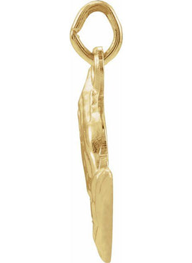 14K Yellow Gold 15.75x13 mm Praying Hands Pendant
