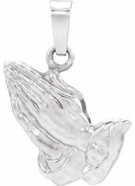 14K Yellow Gold 15.75x13 mm Praying Hands Pendant