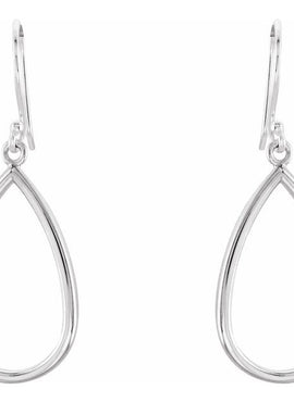 14K White Gold Teardrop Earrings