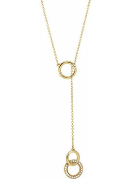 14K Yellow Gold 1/10 CTW Natural Diamond Circle Y 16-18