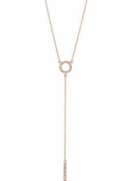 14K Yellow Gold 1/6 CTW Natural Diamond Bar 16-18