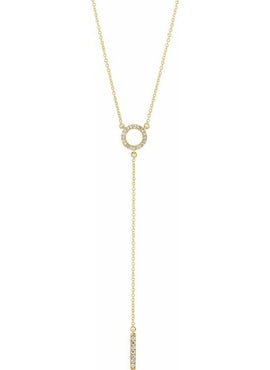 14K Yellow Gold 1/6 CTW Natural Diamond Bar 16-18