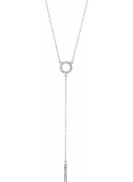 14K Yellow Gold 1/6 CTW Natural Diamond Bar 16-18