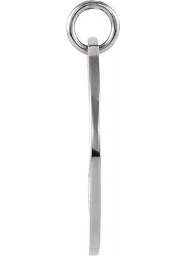 14K White Gold Engravable Pierced Heart Disc Pendant