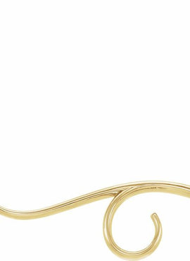 14K Yellow Gold Freeform Bar 16