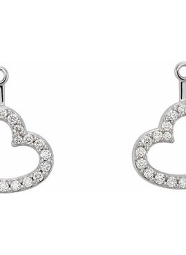 14K Rose Gold 1/5 CTW Natural Diamond Heart Earring Jackets
