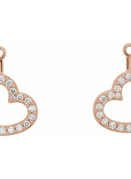 14K Rose Gold 1/5 CTW Natural Diamond Heart Earring Jackets