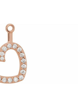 14K Rose Gold 1/5 CTW Natural Diamond Heart Earring Jackets