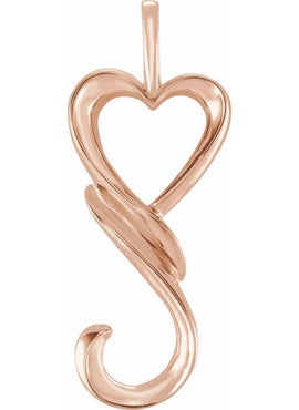 14K Rose Gold Heart Pendant