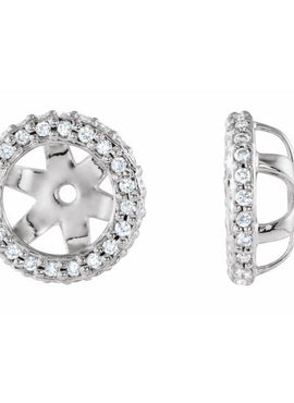 14K White Gold 1/5 CTW Natural Diamond Earrings Jacket
