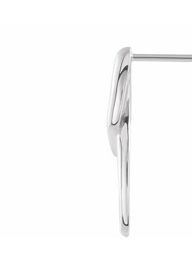 14K White Gold Freeform Earrings