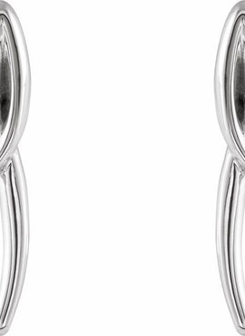 14K White Gold Freeform Earrings