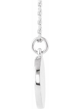 14K White Gold Star Disc Pendant