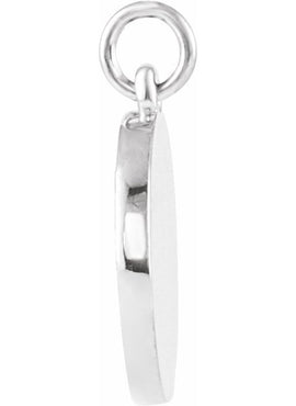14K White Gold Star Disc Pendant