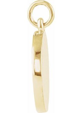 14K White Gold Star Disc Pendant