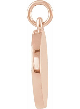 14K White Gold Star Disc Pendant