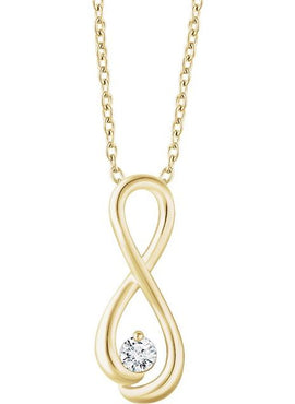 14K Yellow Gold 1/6 CTW Natural Diamond Infinity-Inspired 16-18