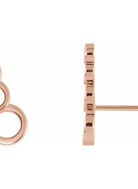 14K White Gold Geometric Ear Climbers