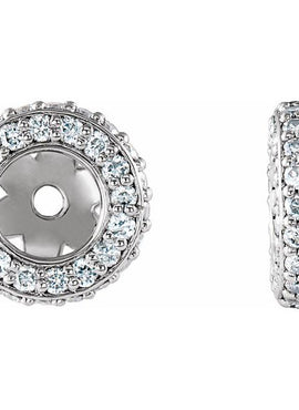 14K White Gold 1/5 CTW Natural Diamond Earrings Jacket