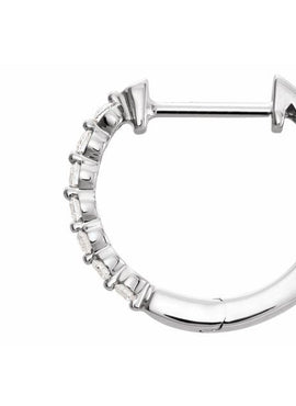 14K Yellow Gold 1/5 CTW Natural Diamond Hinged 15.25 mm Hoop Earrings