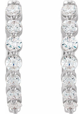 14K Yellow Gold 1/5 CTW Natural Diamond Hinged 15.25 mm Hoop Earrings