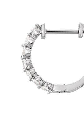 14K Yellow Gold 1/5 CTW Natural Diamond Hinged 15.25 mm Hoop Earrings