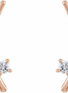 14K White Gold 1/8 CTW Natural Diamond Ear Climbers