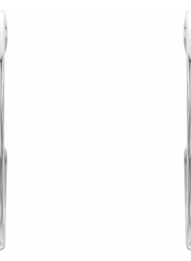 14K White Gold  Vintage-Inspired 16 mm Hoop Earrings