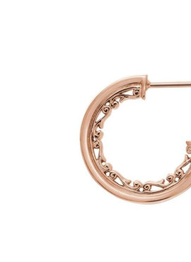 14K White Gold  Vintage-Inspired 16 mm Hoop Earrings