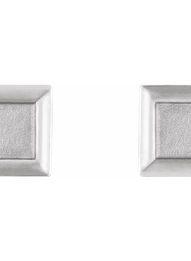 14K White Gold 5.4 mm Square Petite Earrings