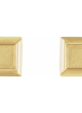 14K White Gold 5.4 mm Square Petite Earrings