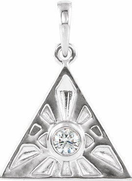 14K White Gold 1/10 CTW Natural Diamond Eye of Providence Pendant