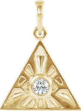 14K White Gold 1/10 CTW Natural Diamond Eye of Providence Pendant