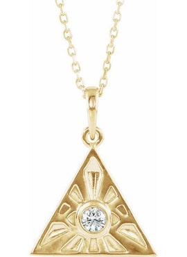 14K White Gold 1/10 CTW Natural Diamond Eye of Providence Pendant