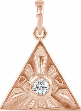 14K White Gold 1/10 CTW Natural Diamond Eye of Providence Pendant