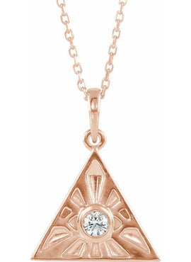 14K White Gold 1/10 CTW Natural Diamond Eye of Providence Pendant