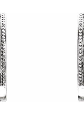 14K White Gold 1/8 CTW Natural Diamond 12.5 mm Hoop Earrings