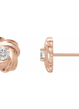 14K White Gold 1/5 CTW Natural Diamond Knot Earrings