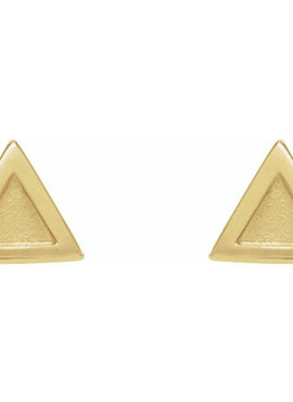 14K White Gold Petite Triangle Earrings