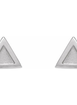14K White Gold Petite Triangle Earrings