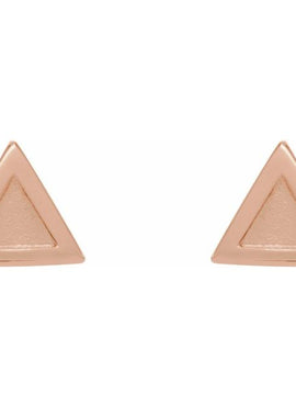 14K White Gold Petite Triangle Earrings