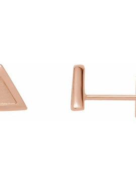 14K White Gold Petite Triangle Earrings