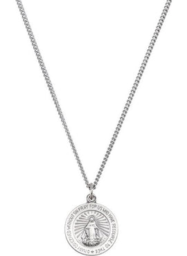 Sterling Silver 12 mm Miraculous Medal 18