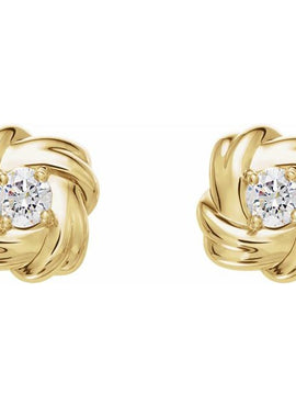 14K White Gold 1/5 CTW Natural Diamond Knot Earrings