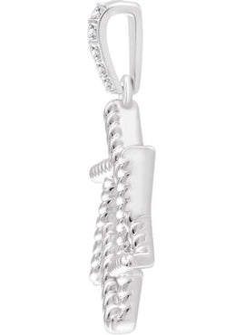 14K White Gold .025 CTW Natural Diamond Star of David Pendant